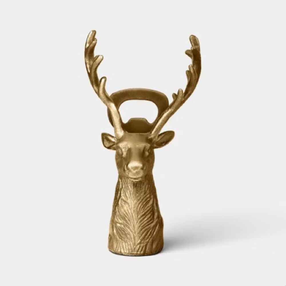 THRESHOLD NWT reindeer bottle opener -gold